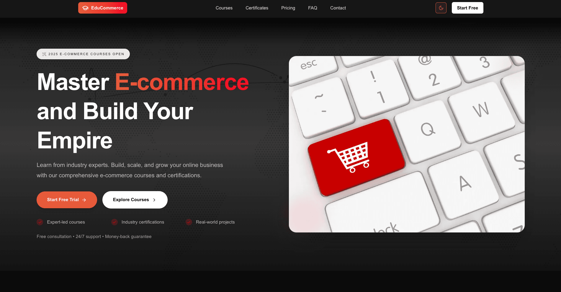 E-commerce Education Screenshot